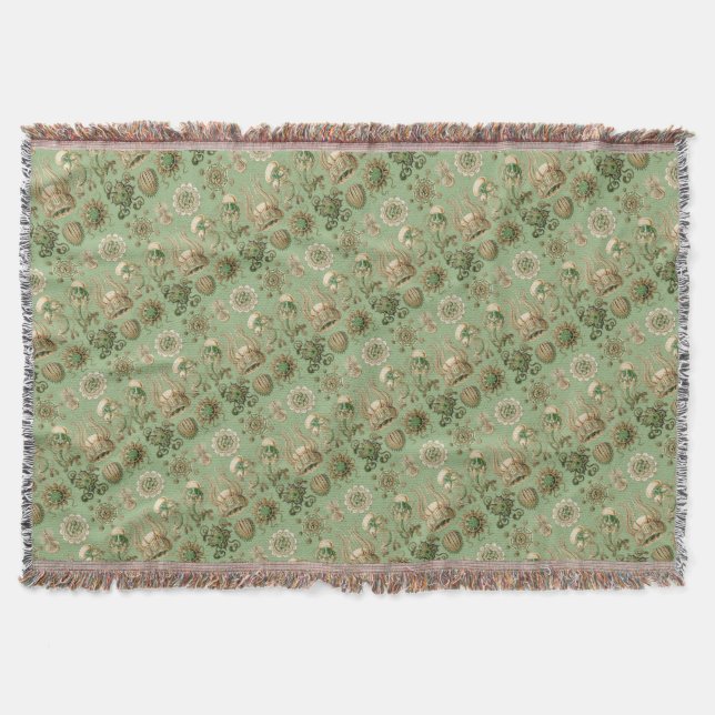 Ernst Haeckel’s Narcomedusae Throw Blanket (Front)