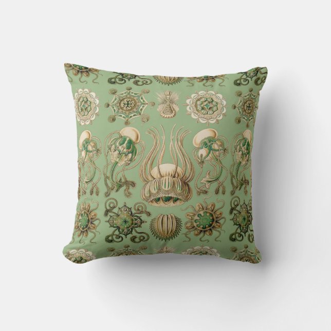Ernst Haeckel’s Narcomedusae Throw Pillow (Front)