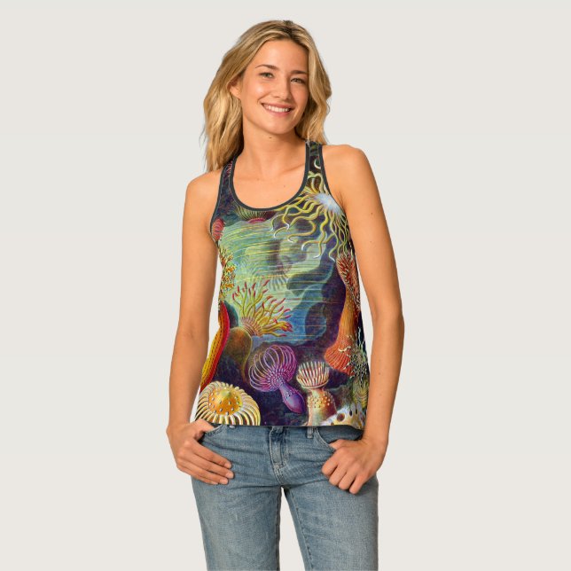 Ernst Haeckel Sea Anemones Marine:Actiniae Tank Top (Front Full)