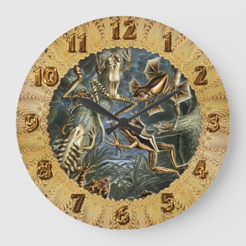Ernst Haeckel variety of exotic frogsBatrachia Large Clock