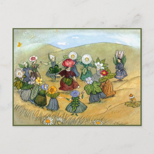 Ernst Kreidolf Ring Around the Rosy Postcard