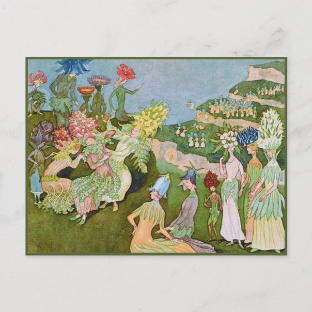 Ernst Kreidolf Vintage Alpine Flower Fairy Tale Postcard (Front)