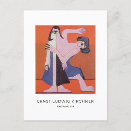Ernst L. Kirchner - Mask Dance - Colorful Fine Art Postcard