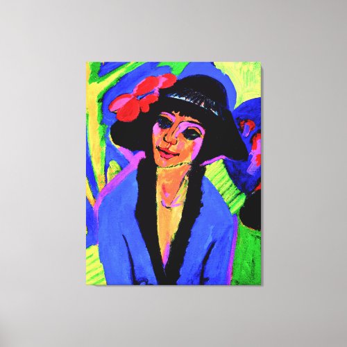 Ernst Ludwig Kirchner painting Portrait of Gerda Canvas Print