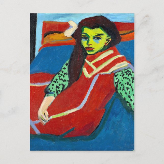 Ernst Ludwig Kirchner Seated Girl Fränzi Fehrmann Postcard (Front)