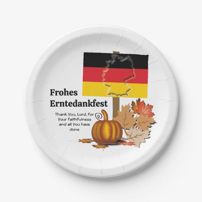 Erntedankfest | German THANKSGIVING Paper Plates (Front)
