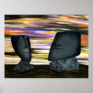 Eroded dream heads, print