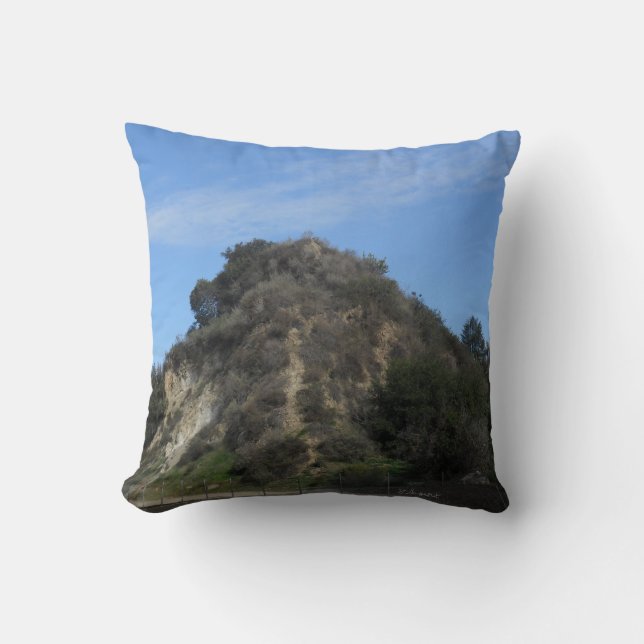 Eroded Furry Hill at Arroyo Seco Trail Throw Pillow (Front)
