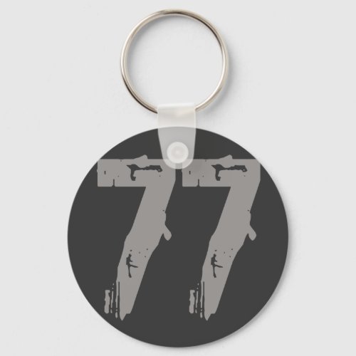 Eroded Style Number 77 Keychain