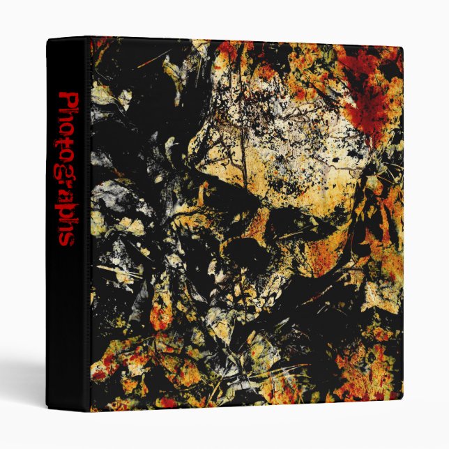 Eroding Skull Photo Album 3 Ring Binder (Front/Spine)