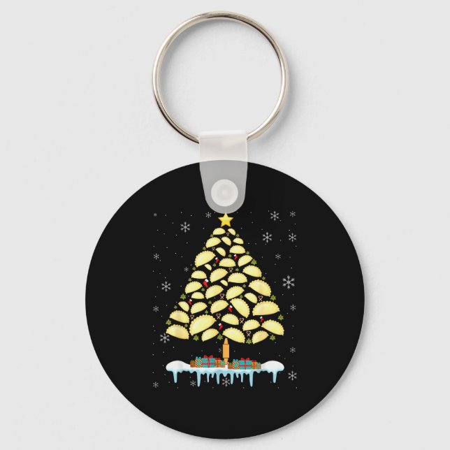 Erogi Tree Lish Christmas Food Funny Men Women Kid Keychain (Front)