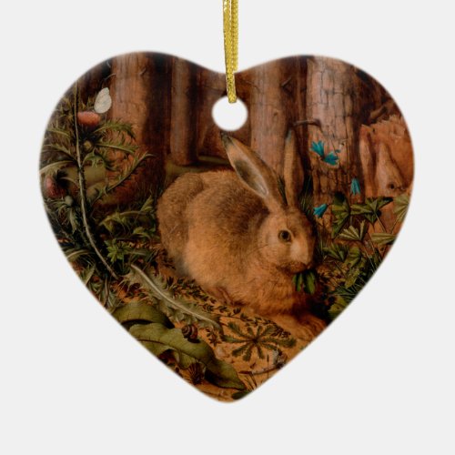 Eropean Painting Rabbit Year 2023 Frame O Ceramic Ornament