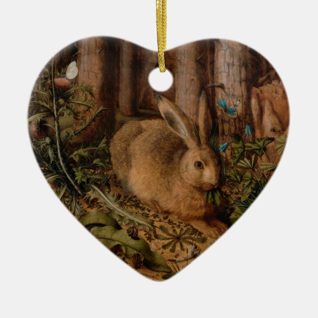 Eropean Painting Rabbit Year 2023 Frame O Ceramic Ornament (Front)