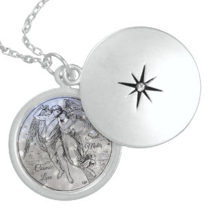 Eros And Psyche Soul Mates Cosmic Love Locket Necklace
