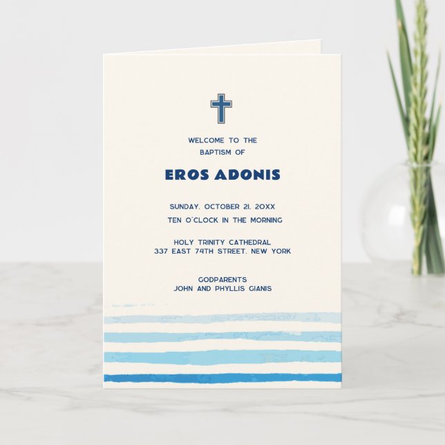 Eros Greek Orthodox Church Baptism Program (Front)
