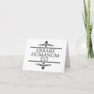 Errare Humanum Est - Latin Phrase Note Card