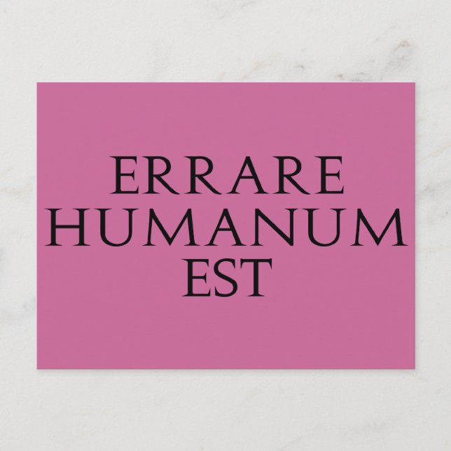 Errare Humanum Est Postcard (Front)