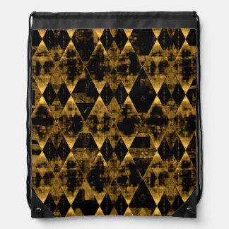 Erratic Gold and Black Diamond Drawstring Bag