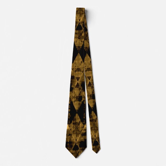 Erratic Gold and Black Diamond Neck Tie (Front)