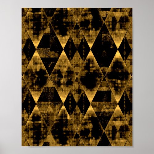 Erratic Gold and Black Diamond Poster