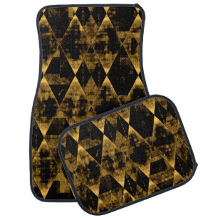 Erratic Gold and Black Diamonds Car Floor Mat