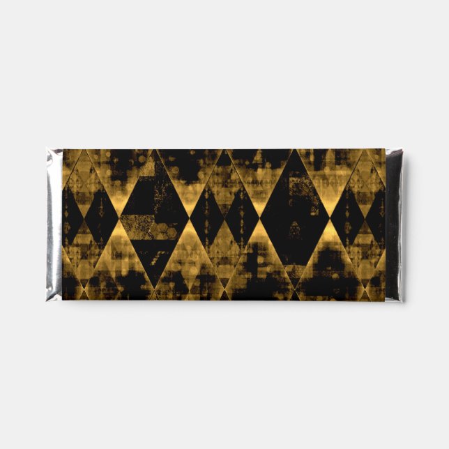 Erratic Gold and Black Diamonds Hershey Bar Favors (Front)