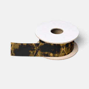 Erratic Gold and Black Diamonds Satin Ribbon