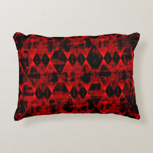 Erratic Red and Black Diamond Wonder Accent Pillow
