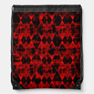 Erratic Red and Black Diamond Wonder Drawstring Bag