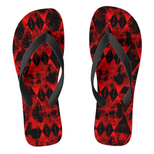 Erratic Red and Black Diamond Wonder Flip Flops