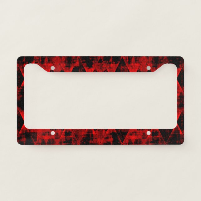 Erratic Red and Black Diamond Wonder License Plate Frame (Front)