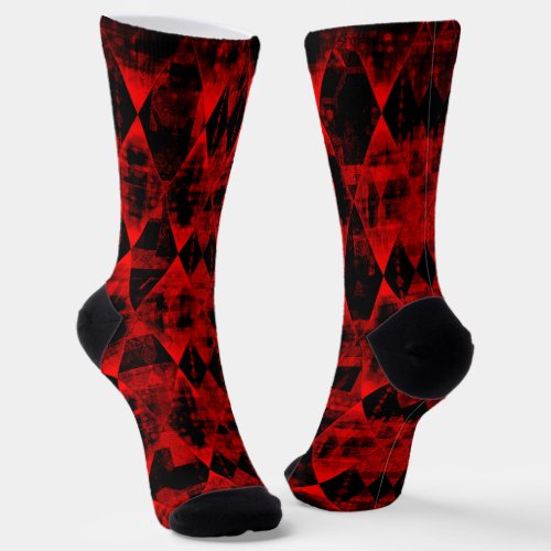 Erratic Red and Black Diamond Wonder Socks
