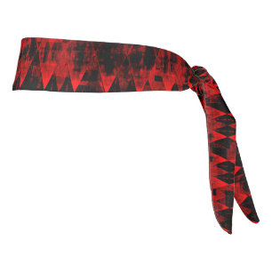 Erratic Red and Black Diamond Wonder Tie Headband