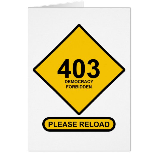 Error 403: Democracy Forbidden Cards (Front)