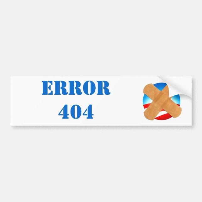 ERROR 404 bumper sticker (Front)
