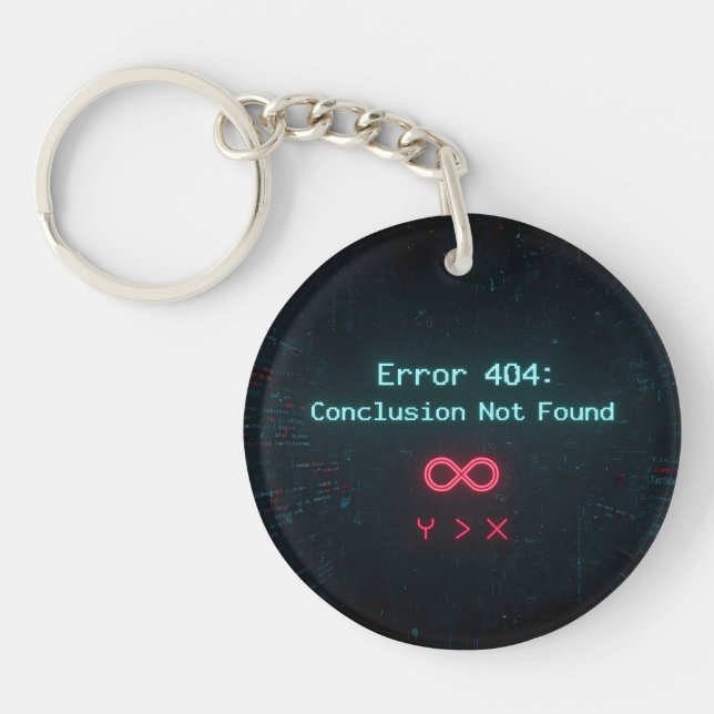 Error 404: Conclusion Not Found – Logic Loop Keych Keychain (Front)