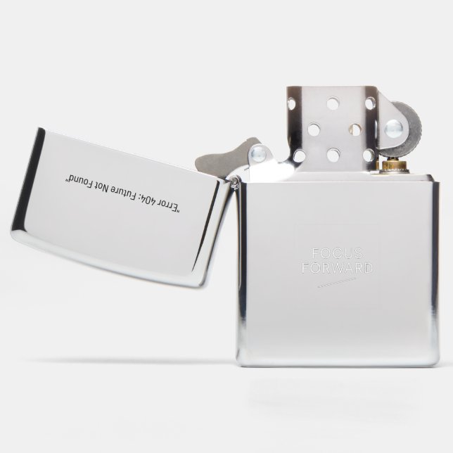 Error 404 Future Not Found Funny Zippo Lighter (Opened)