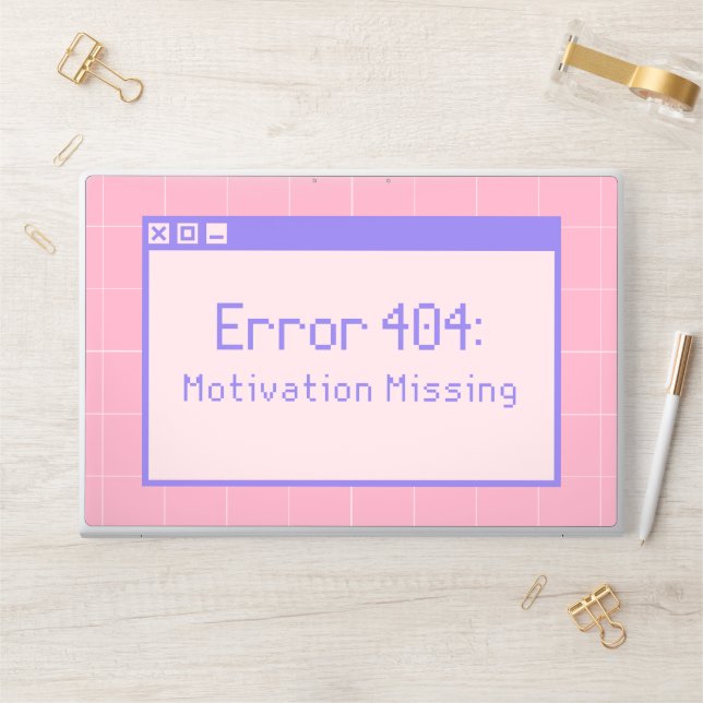 Error 404 Motivation Missing | Retro Aesthetic  HP Laptop Skin (Desk)