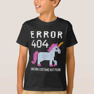 Error 404 Unicorn Costume Found Halloween Programm T-Shirt