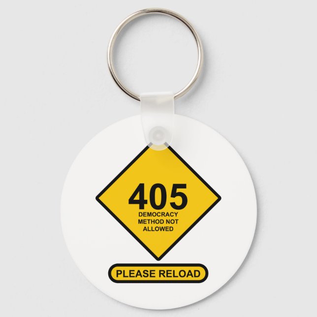 Error 405: Democracy Method Not Allowed Keychain (Front)