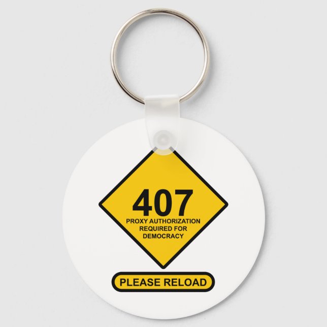 Error 407: Democracy Proxy Authentication Required Keychain (Front)