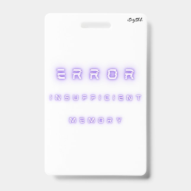 error insufficient memory badge (Front)