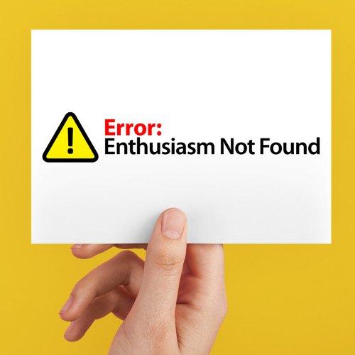 Error Message _ Enthusiasm Not Found Postcard