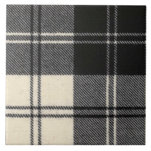 Erskine B/W Modern Original Scottish Clan Tartan Ceramic Tile