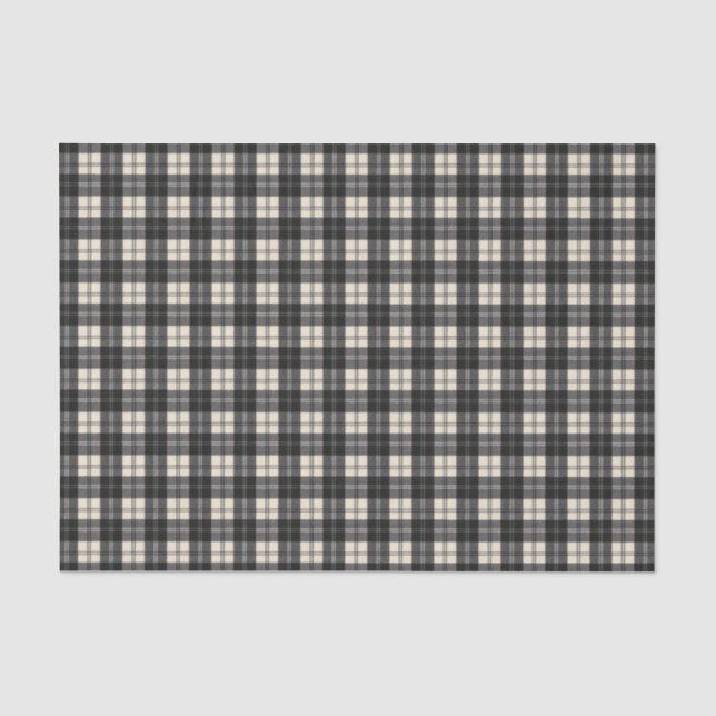Erskine Black and White Scottish Tartan   Tissue Paper (Front)