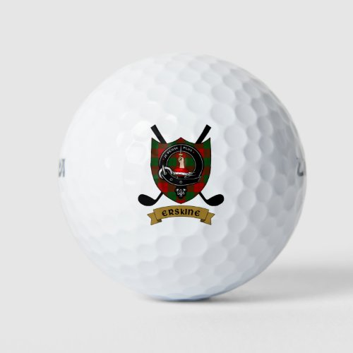 Erskine Clan Badge  Crossed Golf Clubs Golf Balls