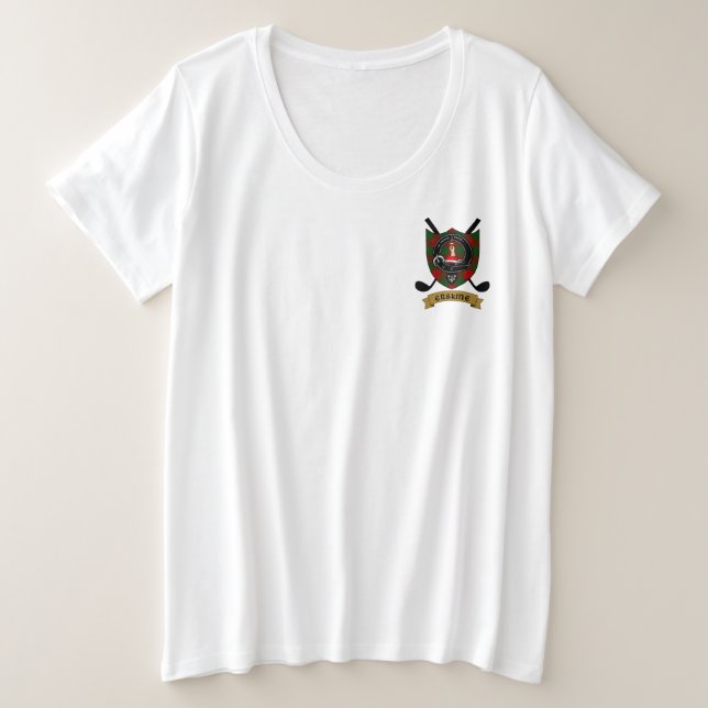 Erskine Clan Badge & Tartan Golf Plus Size T-Shirt (Design Front)