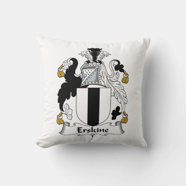 Erskine Family Crest Throw Pillow (Front)