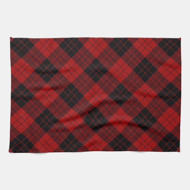 Erskine (Paton) Tartan Scottish Plaid Pattern Kitchen Towel (Horizontal)
