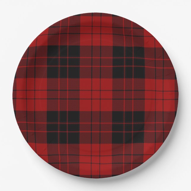 Erskine (Paton) Tartan Scottish Plaid Pattern Paper Plates (Front)